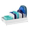 YouCopia StoraLid Food Container Lid Organizer, Expandable with Tall Dividers, White - size: Expandable Classic