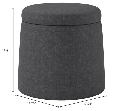Seville Classics Cushioned Fabric Ottoman Hidden Storage Chest Footrest Chair, Padded Seat for Bedroom, Dorm, Loft, Living Room, Entryway, Hallway, Modern Gray, 15.6" Wobble - color: Modern Gray, size: 17.3"D x 17.3"W x 17.9"H