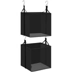 STORAGE MANIAC 2-Shelf Hanging Closet Organizer, Cloth Hanging Closet Shelf, Hanging Closets Baskets with Hooks for Dorm, Apt, Bedroom, College, Garment Rack, Wardrobe, Fabric with Mesh, Black - style: Black