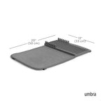 Umbra Udry Dish Rack and Microfiber Drying Mat – Space-Saving Design Folds Up for Easy Storage, Mini Rack, Gray - color: Gray, style: Mini Rack