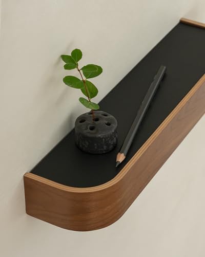 Kazai. Key Holder 'Toke' | Minimalist Key Hook Design from Berlin | Modern Key Holder Wall Mount with Wooden Shelf | Key Rack for Wall as Entryway Organizer | Walnut - color: Walnut, size: 8 Hooks