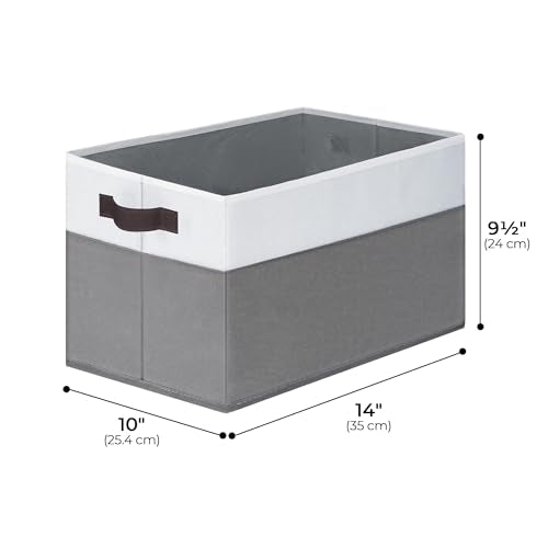 Cupic Cupid Storage Bins Closet, Fabric Closet Organizers and Storage, 4-Pack Baskets for Organizing, Large Storage Boxes with Handles for Clothes and Toys, Gray and White - color: Gray and White, size: 4-Pack