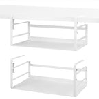 Nxconsu 2 Pack Under Shelf Storage Organizer, Adjustable Knob-Lock Hanging Basket for Kitchen Cabinet Pantry Cupboard Desk, Heavy Duty Metal, 30LB, White, Large(16.41" W×9.84" D, Interior H 4.88") - size: Large – 16.1" W
