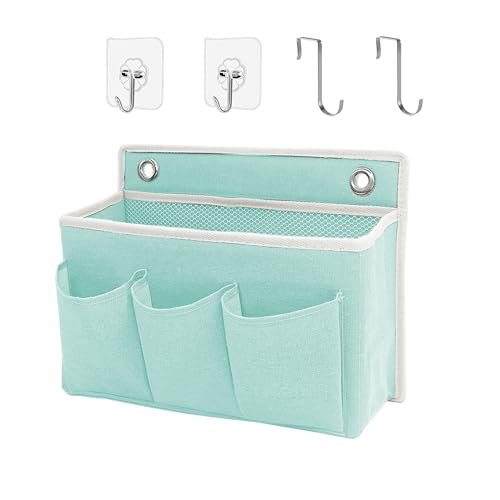 Wall Hanging Organizer Bag/Hanging Baskets with Large Mesh Compartment & 3 Pockets，Over the Door Organizer Space Saving Storage for Bedroom,RV Camper, Closet (Green -1 Pack) - color: Green -1 Pack