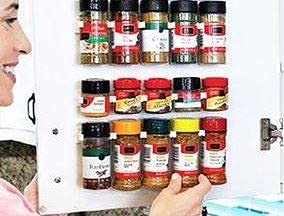 Crazy Chef Spice Clips 30 ct Spice Clips Gripper Organizer Holds 30 Spice Jars - Pantry and Inside Cabinet Organization 3M Adhesive Spice Rack