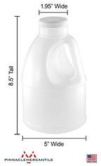 Pinnacle Mercantile 57 ounce Plastic Jug (3 -Pack) Reusable, Food-Safe, BPA Free | Heavy-Duty HDPE Containers for Water, Sauces, Soaps, Detergents, Liquids, Honey Bottle (5 lb.) | Screw-On Cap …