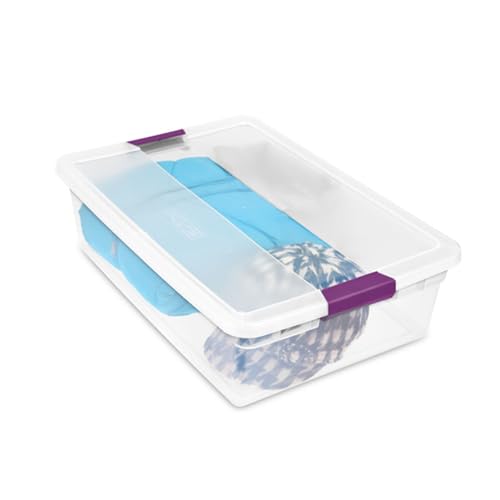 Sterilite 18-Pack 32 Quart ClearView Latch Box, Stackable Organizer Bins with Latching Lids - Clear Plastic Organization Containers for Closet, Bedroom, Shelving Units and Everyday Home Storage - size: 18 Pack, style: 32 Quart