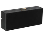 HofferRuffer Valet Jewelry Tray Organizer with Drawer, Faux Leather Storage Catchall Box Phone Charging Station Tray with Dresser Nightstand Desktop Drawer Organizer (Black) - color: Black