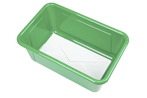 Storex Small Cubby Bins, Pack of 5, 12.2 x 7.8 x 5.1 Inches, Green (62417U05C) - color: Green, style: Bin Only