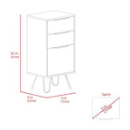 Tuhome Augusta Light Dresser with Three Spacious Drawers, Modern Hairpin Metal Legs, Wide Superior Top for Bedroom Organization, Compact Storage Solution for Small Spaces