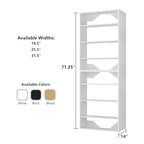 ROOMTEC Modular Closet System, 19.5" Shelf Closet Tower Wall-Mounted Closet Organizer, Wooden Tower for Walk-In Closets, Wardrobe Storage Kit, White - size: 19.5" Wide, style: Model 10