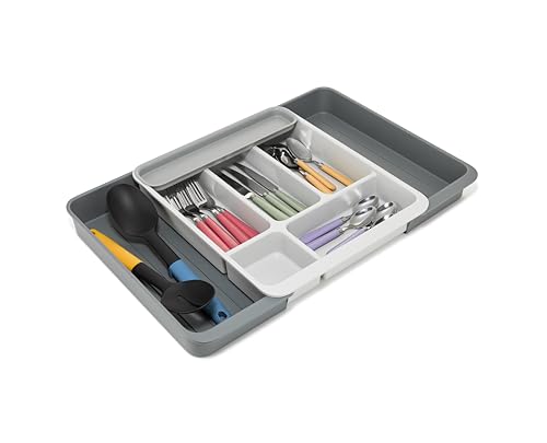 Joseph Joseph DrawerStore Expanding Flatware Cutlery Organizer, Expandable Utensil Tray for Kitchen Drawer, Recycled Plastic - size: Expandable, style: Flatware Organizer