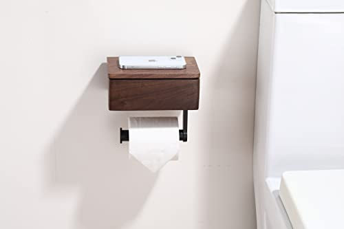 Day Moon Designs Toilet Paper Holder with Shelf - Flushable Wipes Dispenser & Storage Fits Any Bathroom, Keep Your Wet Wipes Hidden - Wooden Wall Mount Bathroom Organizer - Small, Dark Wood - color: Polished Chrome, size: 2 Pack - Wall Mount - Classic