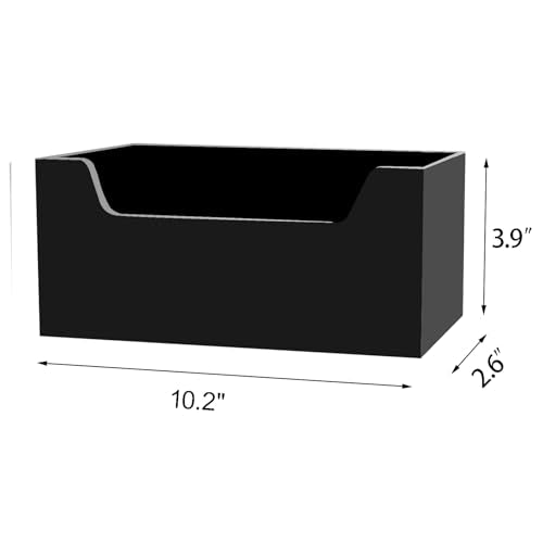 Mail Holder for Table, Acrylic Letter Holder Box for Desk or Wall Mount, Mail Organizer Countertop, Black - color: Black