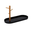 Shinpuru Key Tray & Key Bowl, Jewelry Tray with Wood 3-Tier Hanging Organizer - Multi-Functional Entryway Tray, Perfect for Key Bowl, Ring Holder, Jewelry Dish Organize (Black Oval) - color: Black Oval
