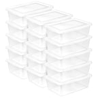 Sterilite 15-Pack Storage Box, Clear Plastic Storage Container Bins with Lids, 12 Quart - Heavy-Duty Organizing Containers for Closet, Bathroom, and Office - size: 12 Quart, style: 15