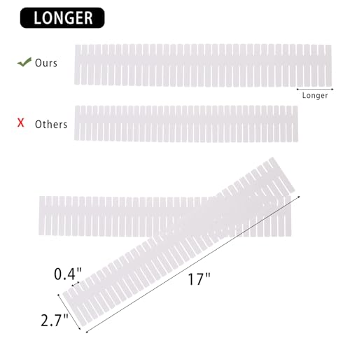 Ohlove 40Pcs Drawer Organizer Dividers 17"x2.8" Adjustable Storage Organizer Separator for Socks, Underwear, Makeup, Kitchen, Dresser