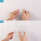 Adhesive Soap Dish for Shower Wall – Removable Acrylic Soap Holder with Drain Holes, Compact for RV Bathroom, Kitchen Sink, or Shower – No Drilling – Sandra Series - size: Soap Dish