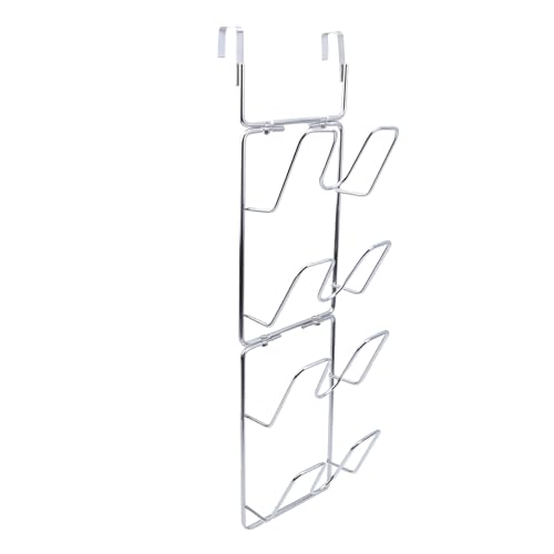 4 Tier Lid Organizer - No Drilling Wall Mounted Pot Cover Rack - Stainless Steel Lid Holder for Kitchen Cabinet
