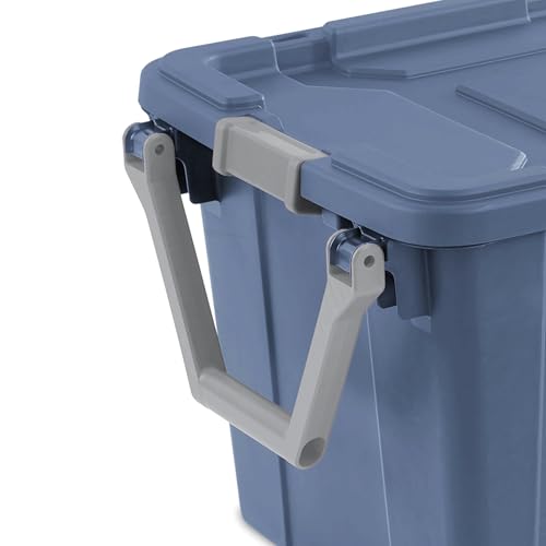 Heavy-Duty Wheeled Storage Totes, Blue Industrial Container with Latching Lid, 40 Gallon Capacity, 36.75x21.38x18 Inches, 2 Pack