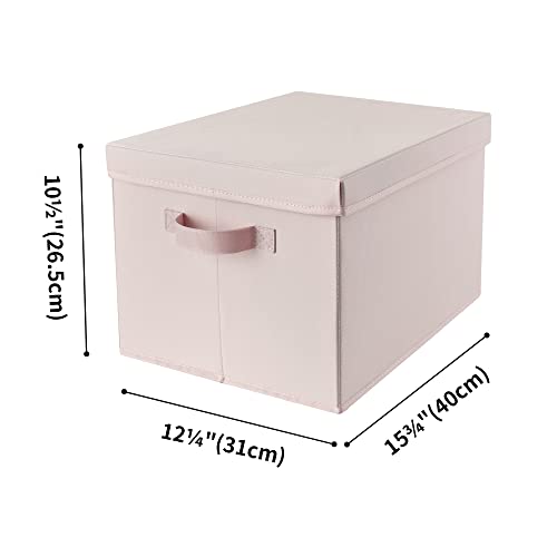 GRANNY SAYS Storage Bins Fabric, Large Storage Bins with Lids, Collapsible Storage Box Closet Shelf, Decorative Storage Baskets for Organizing Bedroom Dorm Nursery, Pink, 3-Pack - color: Pink, size: Large