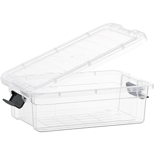 Superio 2.3 Qt Clear Plastic Storage Bin with Lid, Non-Toxic, BPA Free, Odor Free, Organizer Storage Box, Stackable Plastic Tote for Home, Garage, School, and Office, X-Small - size: 2.3" x 2.3" x 2.3"