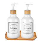 Bamboo soap Dispenser Tray, Bathroom Countertop Tray Kitchen T ray Bamboo T ray Sink T ray Dresser Jewelry Ring Dish, Comestic Holder Bathtub Organizer, Ideal for Jewelry, Cosmetics - style: carbonization