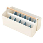 Vidifor Art Supply Organizers Caddy with Handle, Desk, Home, Office, Cleaning Basket, Makeup Caddy and Tote (White+Blue, Large) - color: White+Blue