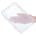 Kingrol 12 Pack Clear Plastic Storage Containers with Lids, 8 x 5 x 1.75 Inch Empty Hinged Boxes, Stackable Organizer Boxes for Home, Office, Craft Supplies