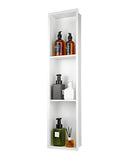 Narrow Shower Niche with Shelf，Stainless Steel recessed Wall Niche ，Three-Tier Shelves with Bathroom Storage/Remodel， Matte White （ 8"x 36"） - color: White, size: 36 * 8 in