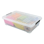 3-Pack Plastic Under Bed Storage Box Container, 40 Quart Clear Stackable Storage Box Wheeled Latching Box - size: 40 Quart