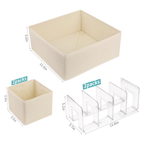 5 Pack Drawer Organizer Clothes, Foldable Baby Organizers and Storage & Dresser Organizer for Bedroom Closet– Nursery Drawer Dividers for Underwear, Socks, Baby Shoes, Bras, Belts, Ties