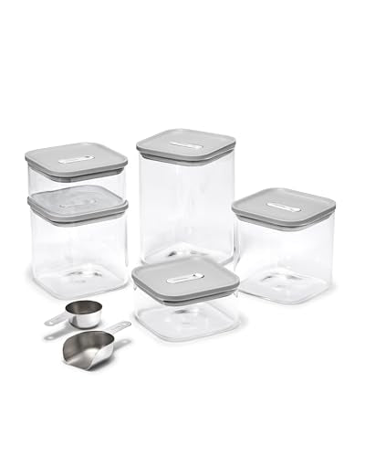 Caraway 13-Piece Glass Airtight Food Storage Containers with Lids – Non-Toxic, BPA-Free Kitchen Storage Containers – Stackable, Space-Saving Airtight Containers for Dry Goods and More - Gray - color: Gray, size: 13-Piece Set