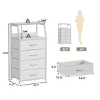 Furnulem Tall 4 Drawers Dresser, Vertical Storage Tower for Bedroom, Hallway, Entryway, Nursery, Closet Organizer, Nightstand Bedside Table Furniture, Sturdy Steel Frame, Wood Top, White - color: White, style: 4 Drawers
