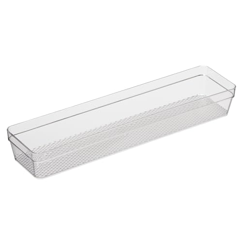 Oggi Clear Drawer Organizer - 3" X 12.5" - Ideal for Organizing Kitchen Drawers, Office, Desk, Silverware, Kitchen Utensils, Cosmetics and Bathrooms - size: 3" by 12"