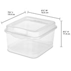 Sterilite FlipTop, Stackable Small Storage Bin with Hinging Lid, Plastic Container to Organize Desk at Home or Office, Clear, 36-Pack - size: 1.5 Cubic Feet, style: 36 Pack