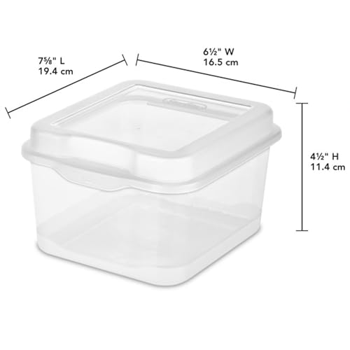 Sterilite 12-Pack FlipTop Stackable Square Small Storage Bin with Hinging Lid, Clear - size: 1.5 Cubic Feet, style: 12 Pack