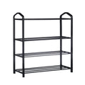 YSSOA 4-Tier Stackable Shoe Rack, 12-Pairs Sturdy Shoe Shelf Storage, Black Shoe Tower for Bedroom, Entryway, Hallway, and Closet - size: 24 x 08 x 24, 4-Shelf