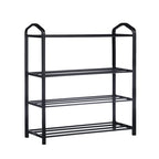 YSSOA 4-Tier Stackable Shoe Rack, 12-Pairs Sturdy Shoe Shelf Storage, Black Shoe Tower for Bedroom, Entryway, Hallway, and Closet - size: 24 x 08 x 24, 4-Shelf