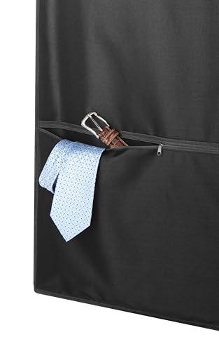 Whitmor Zippered Garment Bag with Pocket - Set of 3 - Black - color: Black（Set of 3）