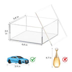 AITEE Decorative Acrylic Box with Lid, Clear Cube Display Case, Multi-Purpose Box Square Container for Holding Staples, Adhesive Tape, Paper Clips, Stamps, Display in Office or Home (X-Large) - size: X-Large