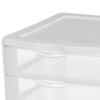 White Desktop Drawer, 3 Drawer Clear Plastic Countertop Drawer - color: Pearl white