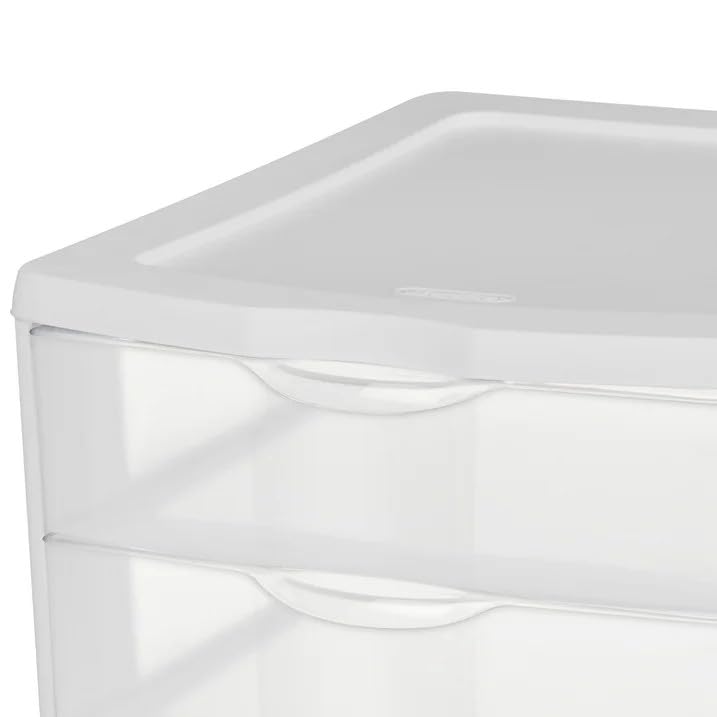 White Desktop Drawer, 3 Drawer Clear Plastic Countertop Drawer - color: Pearl white