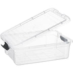 Superio 7.4 Quart Clear Plastic Storage Bin with Lid, Non-Toxic, BPA Free, Odor Free, Organizer Storage Box, Stackable Plastic Tote for Home, Garage, School, and Office - size: 7.4 Qt