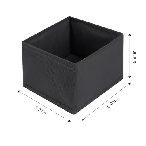 1 Pcs Drawer Organizer Storage Box for Underwear Socks Closet Divider for Wardrobe Dresser Vanity Space Saving Use(Black) - color: Black, size: Small