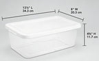 10-Pack of 6 Quart Clear Storage Boxes, Modern style, durable and sturdy, White Plastic with Snap-On Lids, Suitable for bedroom storage