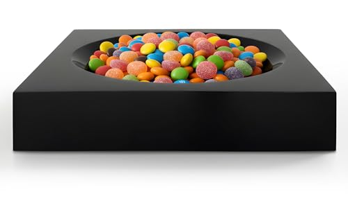 Black Acrylic Catchall Tray - Decorative Jewelry Dish & Vanity Organizer for Keys, Rings, Earrings | Modern Minimalist Home Decor for Dresser, Nightstand, Entryway - color: Black