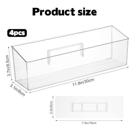 2 Pack Spice Rack, Spice Organization for Cabinet, Storage Organizer Bins, Clear Plastic Seasoning Jars Rack Condiment Bottles Shelf Makeup Organizer for Kitchen Cabinet Doors Pantry RV Organization - color: 4 Pack
