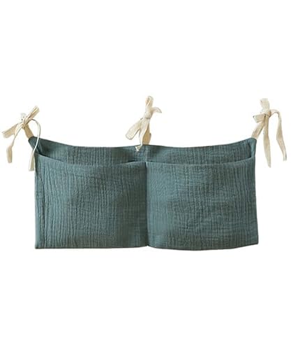 Baby Bedside Hanging Bags Storage Organizer Milk Bottle Toy Crib Baby Nappy-Bag Bed-Bunk Organizing Bag - color: Peacock Blue
