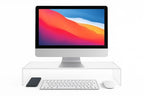 Azar 515360 Acrylic Monitor Stand Riser – Made in USA Laptop stand and Monitor Riser Acrylic Monitor Stand Riser Clear Laptop Stand for Desk Ergonomic Display Riser, Clear (21-Inch-Luxury Handcrafted) - size: 21-Inch